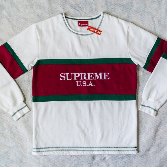 supreme center stripe crewneck